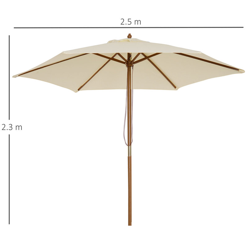 Brenlee 250cm Market Parasol, Beige