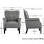 Button-Tufted Accent Chair - Solid Wood Legs with Rolled Arm-401681317