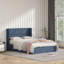 Structure de lit tapissier Annek avec rangement relevable, tête de lit à oreilles de H 40,9 po, lattes de bois et structure en métal, plusieurs tailles et options de tissu disponibles-1542673011-1537809586