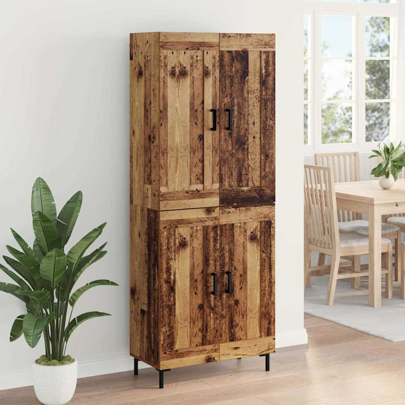  Highboard 2 Pcs Old Wood Engineered Wood, Old Wood