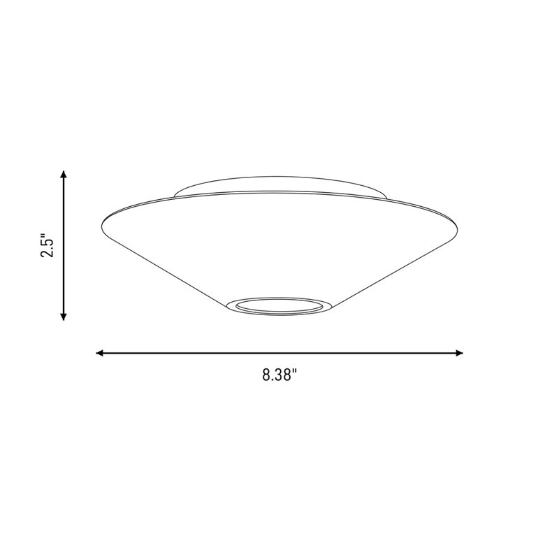 Bergen 1 - Light LED Flush Mount, Burnished Brass, 2.5" H x 8.375" W x 8.375" D, Undefined