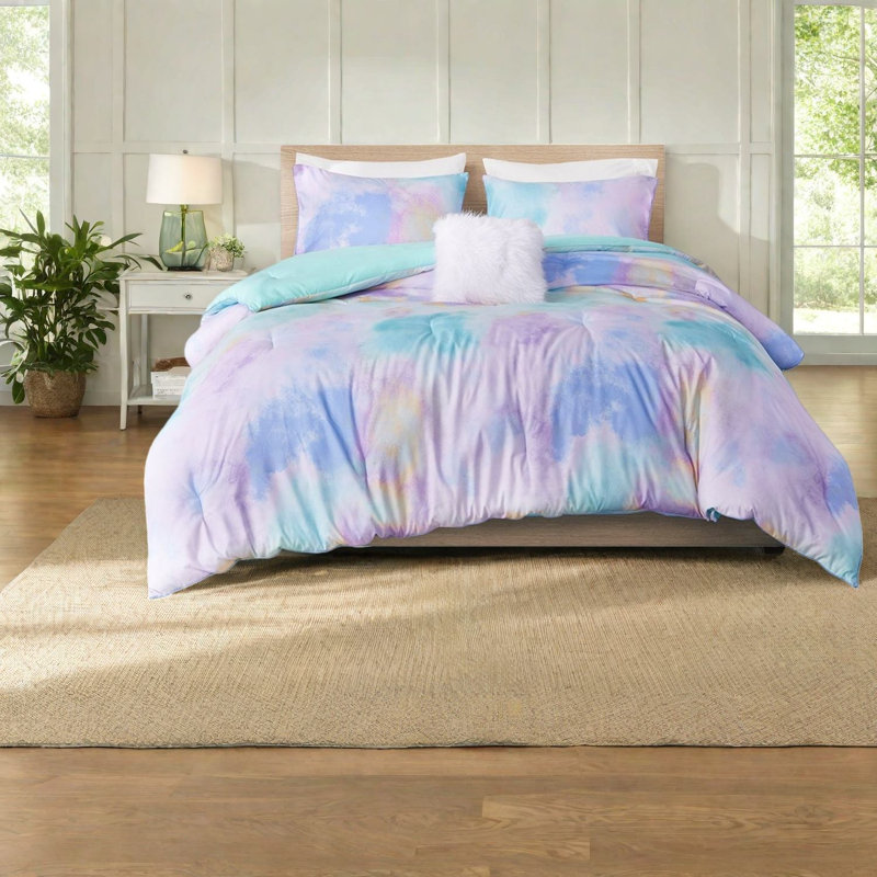 Premium Polyester Bedding Sets, King Cal King Watercolor Style For Home