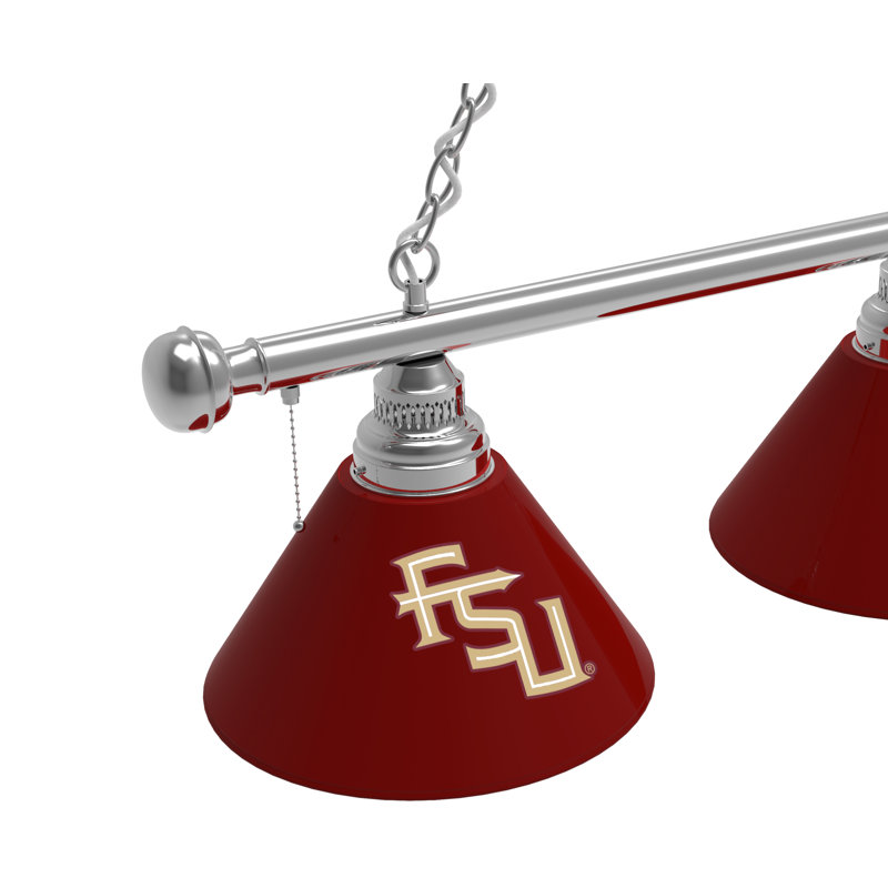 3 - Light Pool Table Lights Pendant, Chrome, Florida State Seminoles