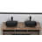 Matte Shell Glass Rectangular Vessel Bathroom Sink In Black With Matte Black Faucet And Pop-Up Drain In Matte Black
