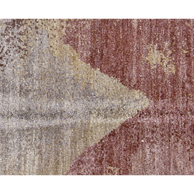 Hand Knotted Silk Area Rug in Aubergine