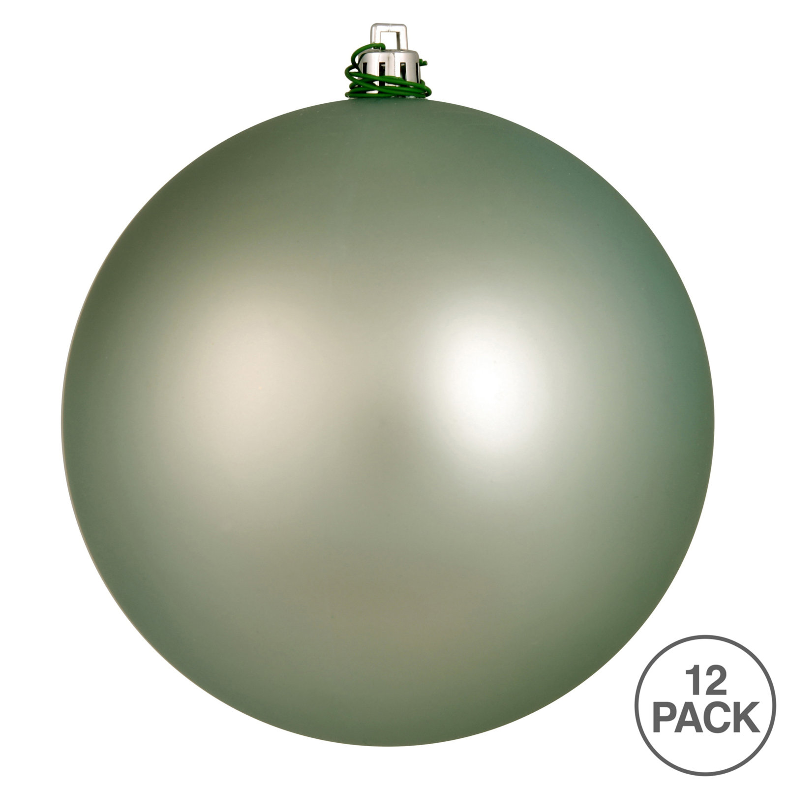 Holiday Décor Ball Ornament, 3" H x 3" W x 3" D, Matte Frosty Mint
