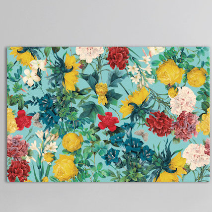 « summer botanique iii » par burcu korkmazyurek, impression sur toile tendue, H 16 po x l 24 po x P 1 po, Blanc