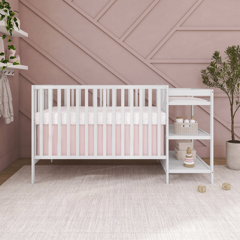 Dream On Me 5-in-1 Convertible Crib and Changer, White