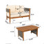Ensemble de conversation d'extérieur en bois d'acacia 5 pièces avec corde et coussins Raniel