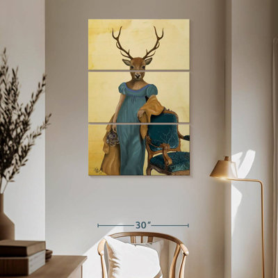 Cerf Brampt en robe bleue