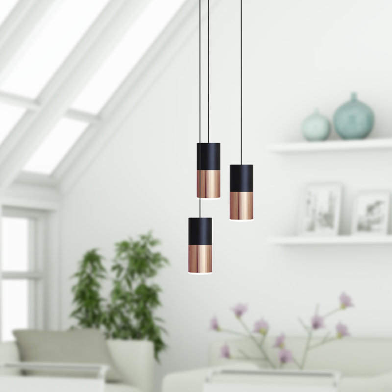 Grecia 3 - Light Cluster Pendant, Black/Copper