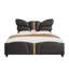 Grand lit tapissier en similicuir