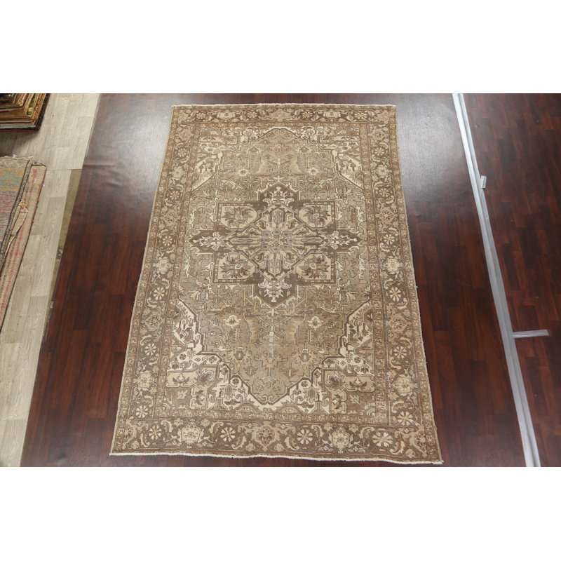 Tapis persan rétro délavé Heriz 8 x 11