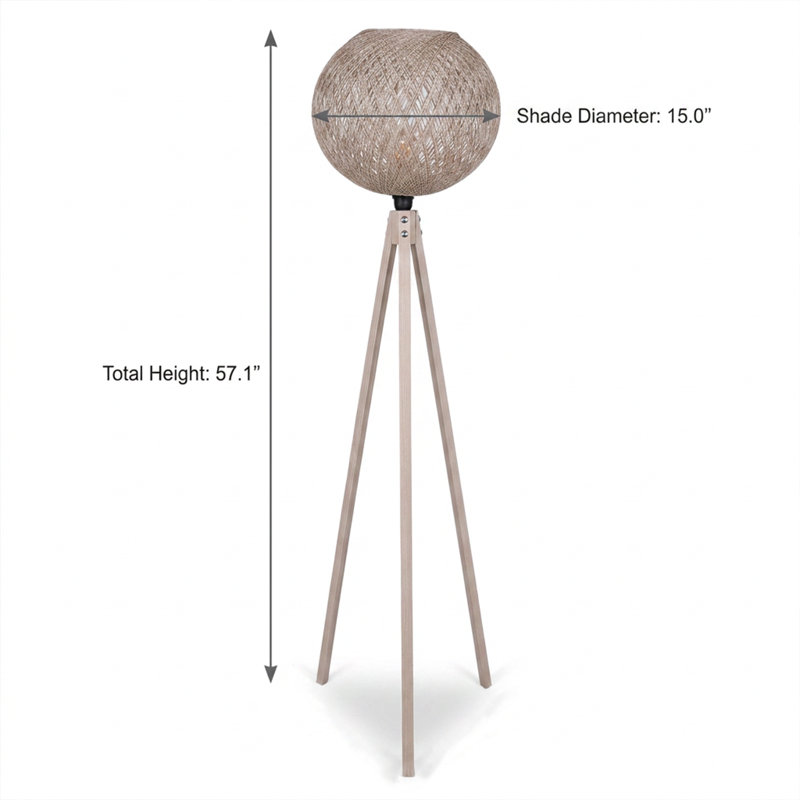 Lampe sur pied tissée crème Nordic