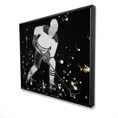 Hockey Player In Action Print On Canvas