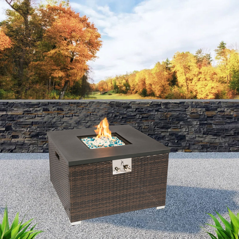 Square Steel Propane Smokeless Fire Pit Table
