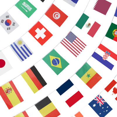 Anley 2026 World Cup 48 Countries String Flag, International Bunting Pennant Banner, Decoration for Grand Opening, Sports Bar, Party Events 