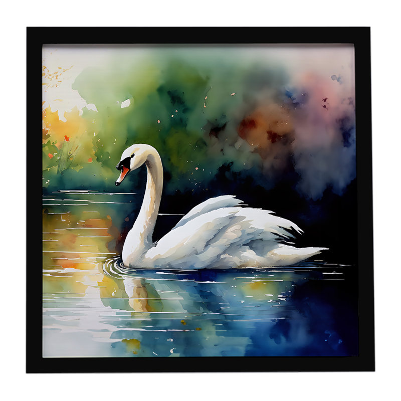 Swan Framed Metal Print