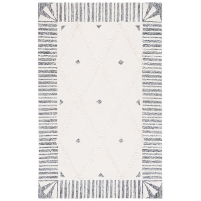 Tapis géométrique en laine / coton touffeté à la main Abbeygail