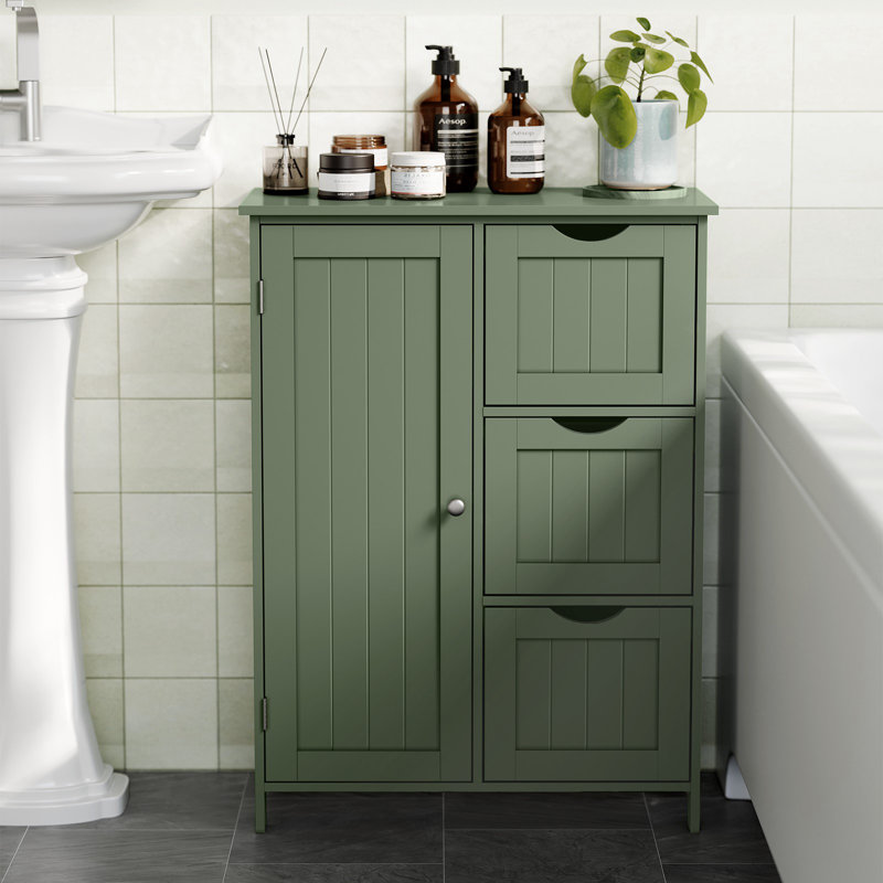 Floor Storage Cabinet, Freestanding Storage Unit With 3 Drawers, 1 Adjustable Shelf, For Bathroom Living Room Dining Kitchen, 11.8 X 23.6 X 31.5 Inches