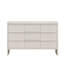 Buffet 47,3 "Mid Century Modern Buffet, armoire de rangement blanche avec 2 portes et 3 tiroirs pour la salle à manger