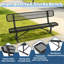 Banc de parc extérieur en métal robuste de 4 pi avec dossier, siège portatif en acier toutes saisons, banc commercial antirouille pour jardin, patio, cour, terrasse, parcs et centres commerciaux