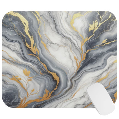 Abstract Geode Crystals Marble Agate Dream VI Modern Gaming Cute Office Laptop Desk Pad Gift Mat Square Rectangle Non-Slip Mousepad