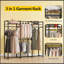 Portemanteaux portable, armoire de rangement haute avec structure en métal robuste et grand espace de rangement