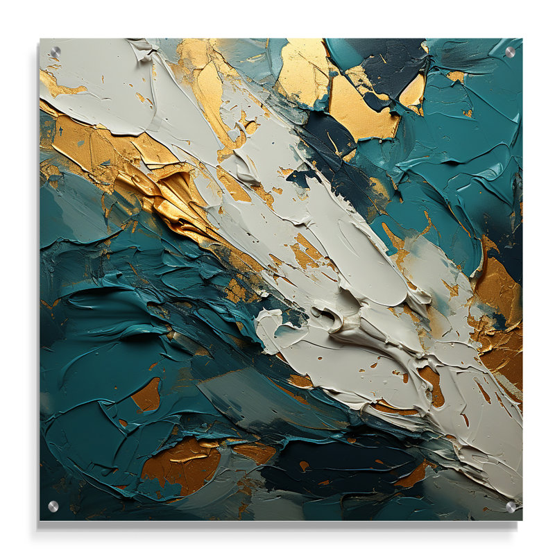 Llanas - formes abstraites, art mural acrylique moderne, H 16 po x l 16 po