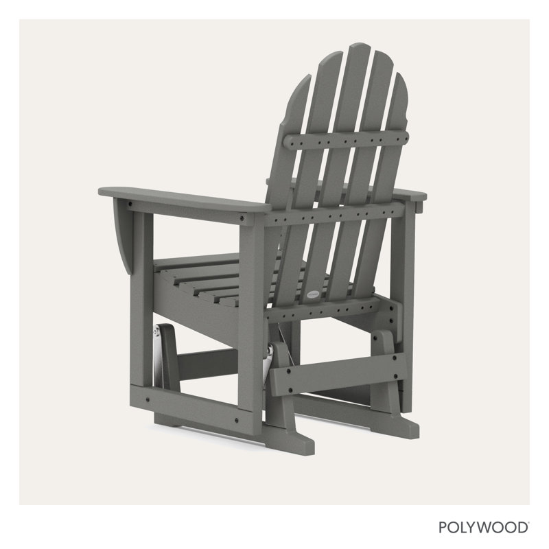 POLYWOOD Classic Adirondack Glider Chair, Slate Gray
