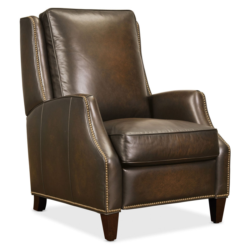  Genowefa Leather Recliner, Manual, Brown Genuine Leather