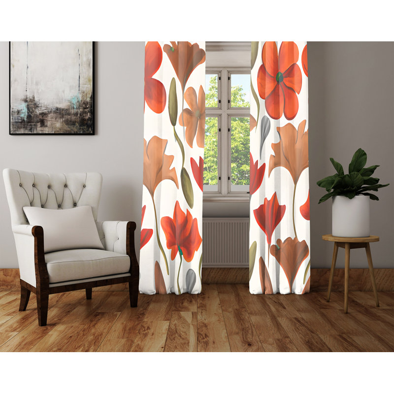 Paire de rideaux semi-transparents Alaiza, L 40 po x L 82 po