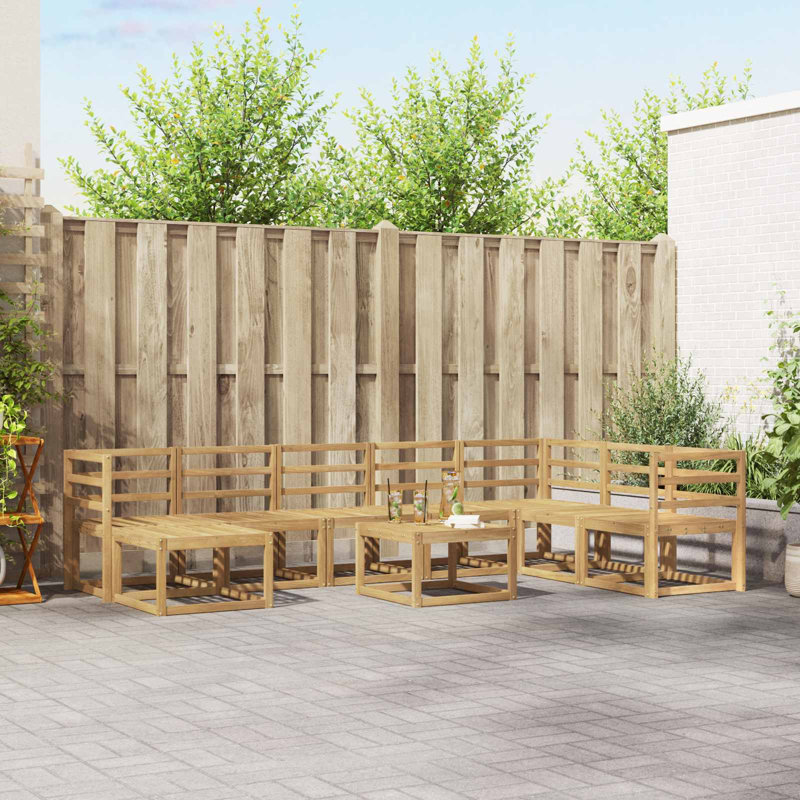  Outdoor Sofa Set 9 pcs Solid Acacia Wood Sectional Modular Furniture