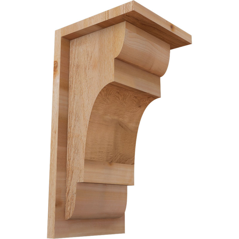 New Brighton Corbel avec plaque arrière, H 16 po x l 8 po x P 8 po, Cèdre rouge, Sciage brut