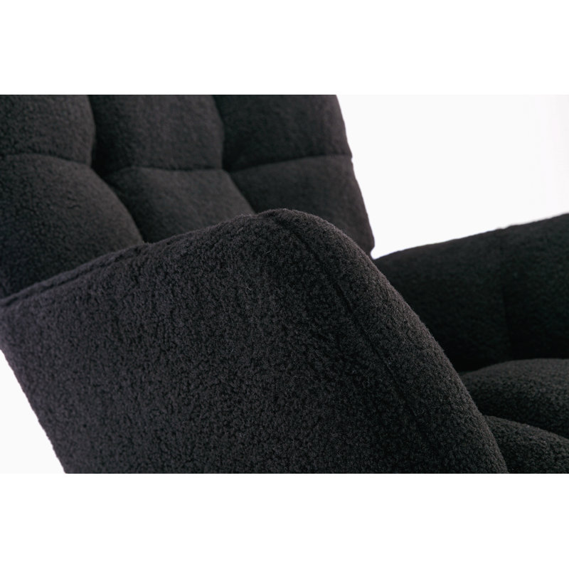 Chaise berçante moderne Marsa, Ours en peluche noir