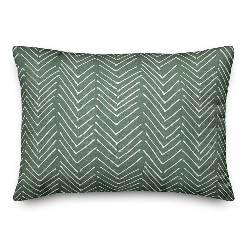  Scribble 16 Outdoor Rectangular Pillow Cover & Insert, Green