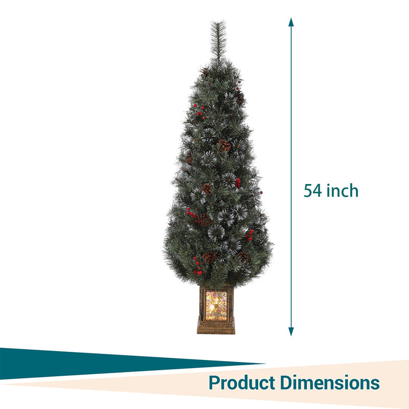 2 arbres de Noël artificiels en pot 4,5 pi avec lumières en PVC