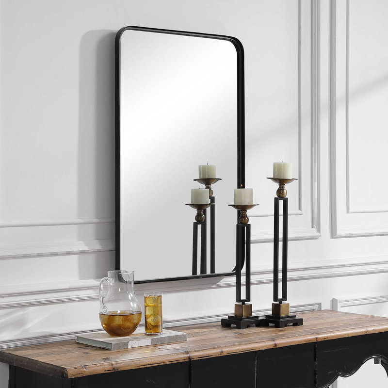Miroir de salle de bain Adrienne, Noir satiné, 38 po x 24 po