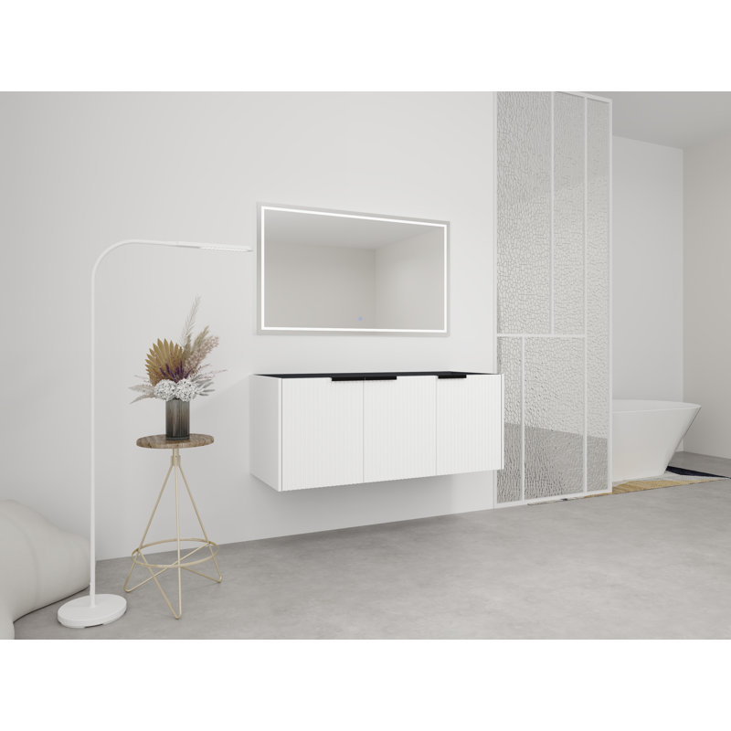 46,88 po x 17,94 po x 18,88 po - Contreplaqué - 1 pièce - Blanc - Meuble-lavabo mural