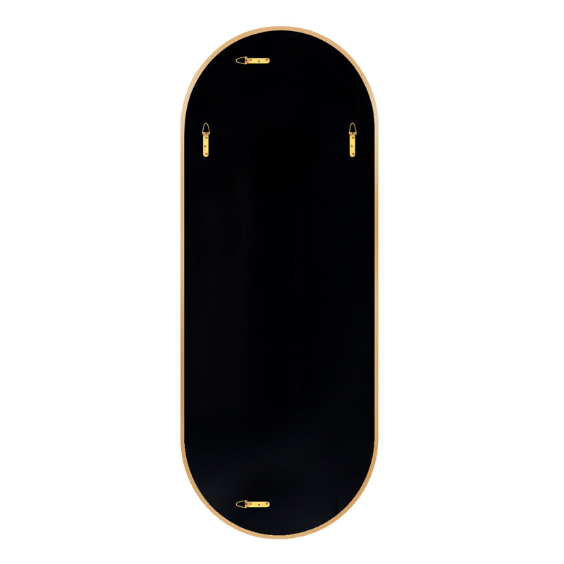 Chaya Metal Oval Wall Mirror, Satin Brass, 152cm H x 56cm W