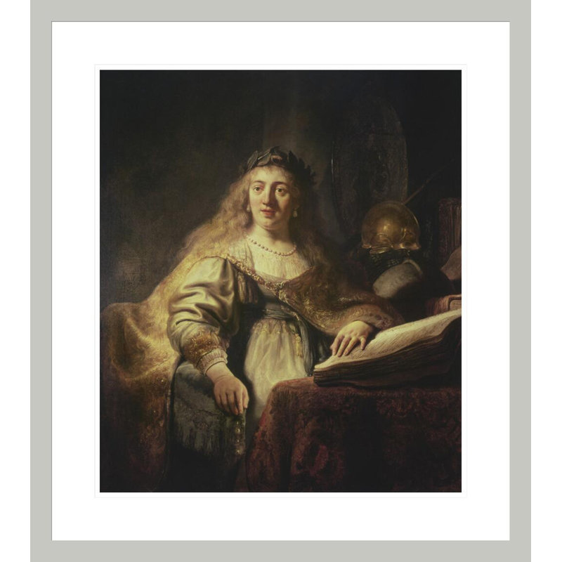 «Saskatia as Minerva» par Rembrandt van Rijn - Estampe numérique encadrée, H 26,36 po x l 23,5 po