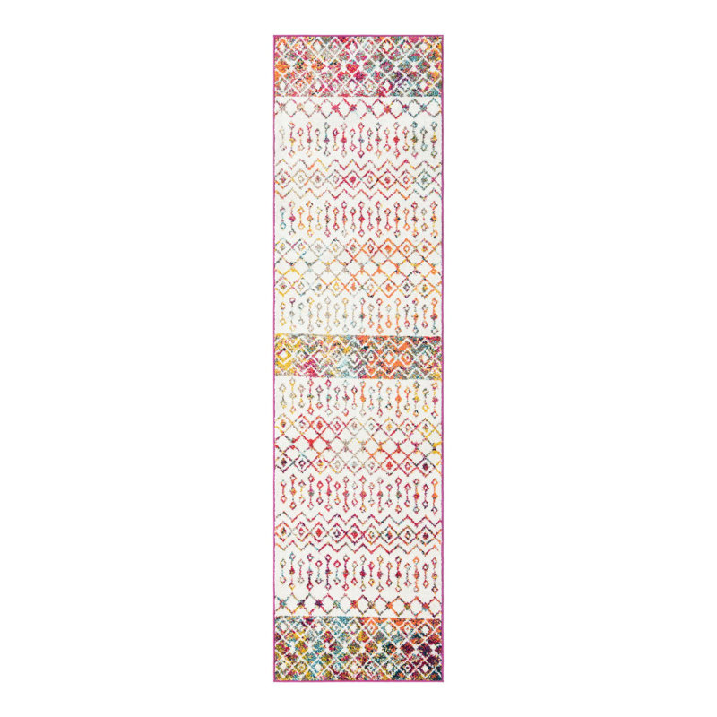 Somerville Geometric Indoor Rug, Runner 2' x 8', Ivory/Red