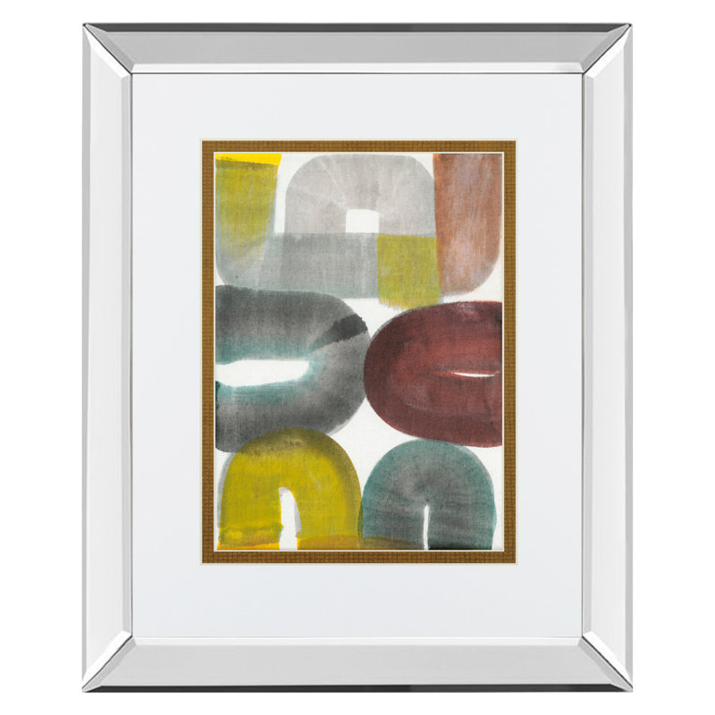 Art mural formes discrètes - 34 po x 40 po - Cadre en miroir