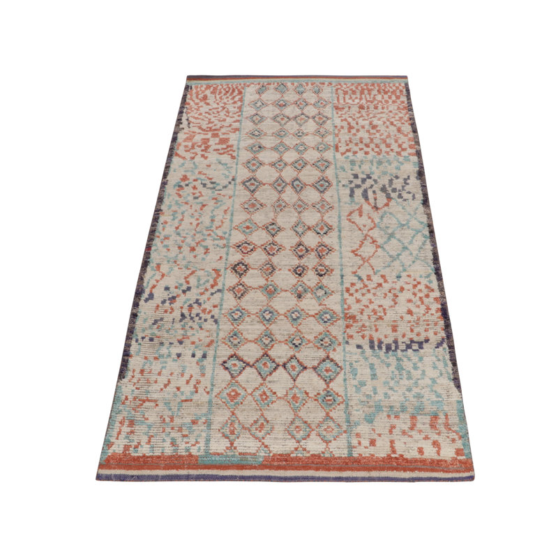 Moroccan Hand Knotted Silk Area Rug, Rectangle 10' x 14'