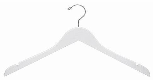 Standard Hanger for Dress/Shirt/Sweater, White/ Chrome