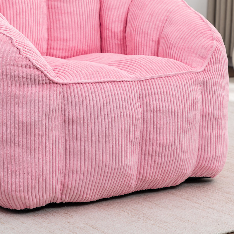 Fauteuil à billes Giant, Velours côtelé rose