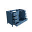 Meuble-lavabo de salle de bain de 122 cm (48 po) avec portes à fermeture amortie et 9 tiroirs, de couleur bleue.
