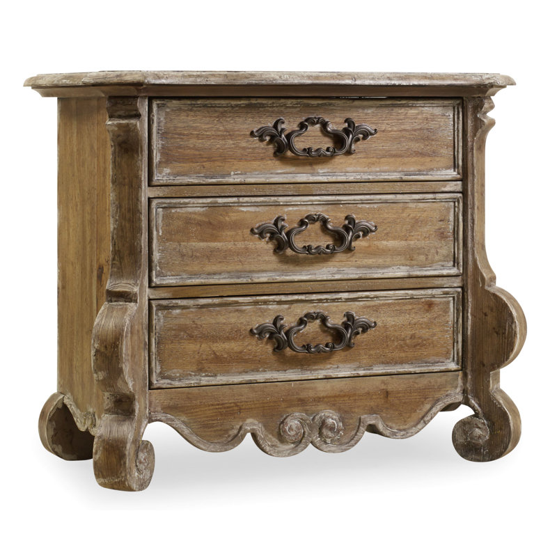 Chatelet Three Drawer Nightstand, Caramel Froth