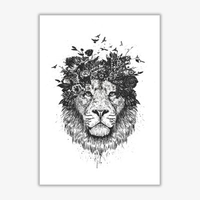 Floral Lion 1 Piece Wall Art
