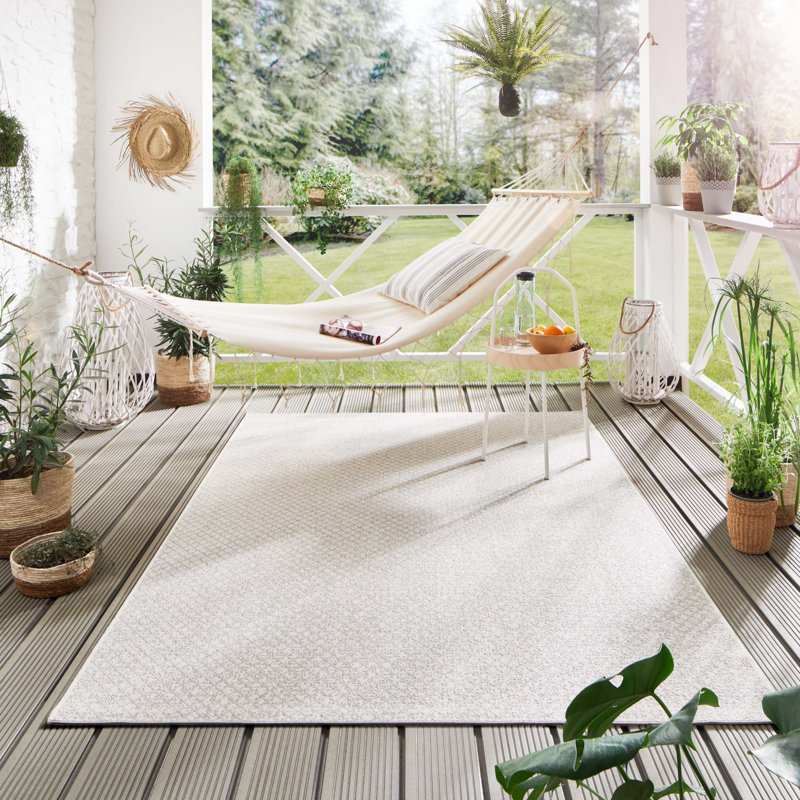 Embrya Geometric Hand Woven Indoor / Outdoor Area Rug, Square 200cm